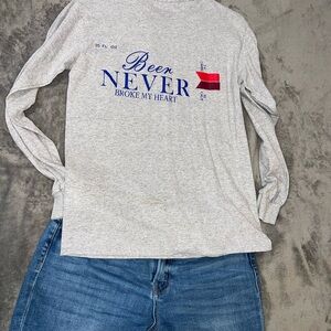 Gray Long Sleeve Graphic Tee